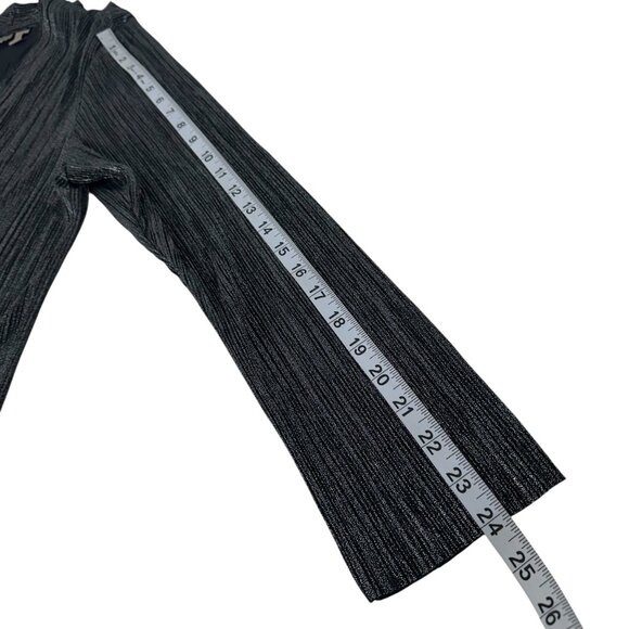 Chicos Easywear Women Silver Metallic Open-Front Cardigan Size 3 Stretch fabric - Picture 7 of 16